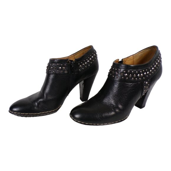 Sofft Shalene Studded Leather Heeled Booties Black 9.5M  #500 - Picture 3 of 12